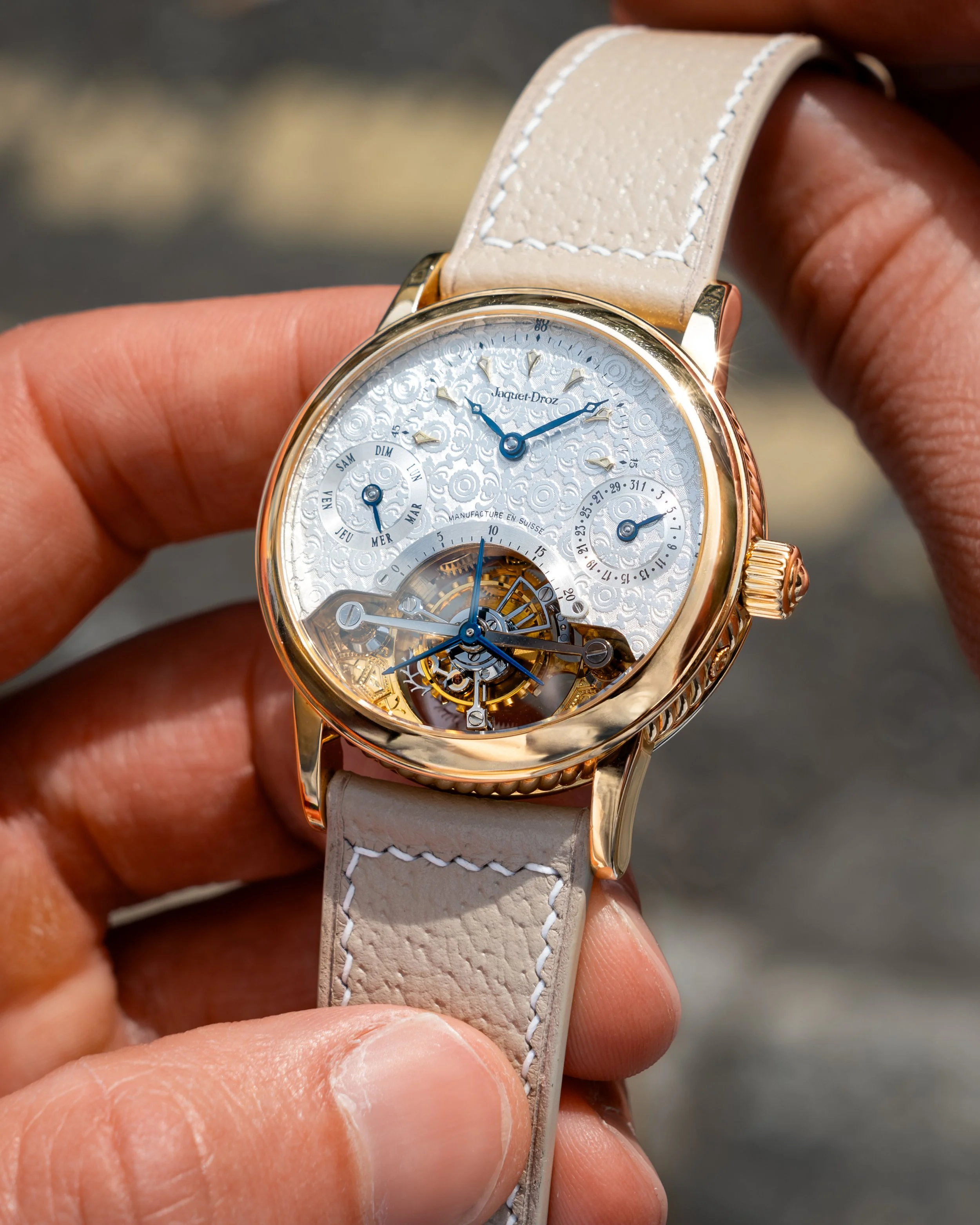 Jacques Ku'sto『OneDayIll WakeUpTogether』 Circa Late 1990's Jaquet-Droz 4125 Tourbillon Day Date — Watch